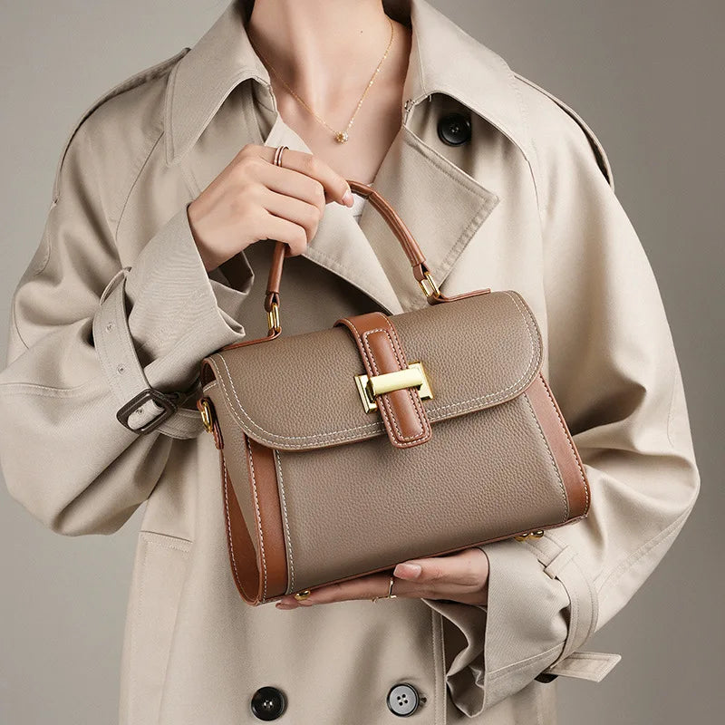 Bolsa feminina pequena de couro legítimo transversal vintage 2025