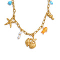 Colar Feminino Estrela com Pérola em Aço Inoxidável 2 YH931A Conch