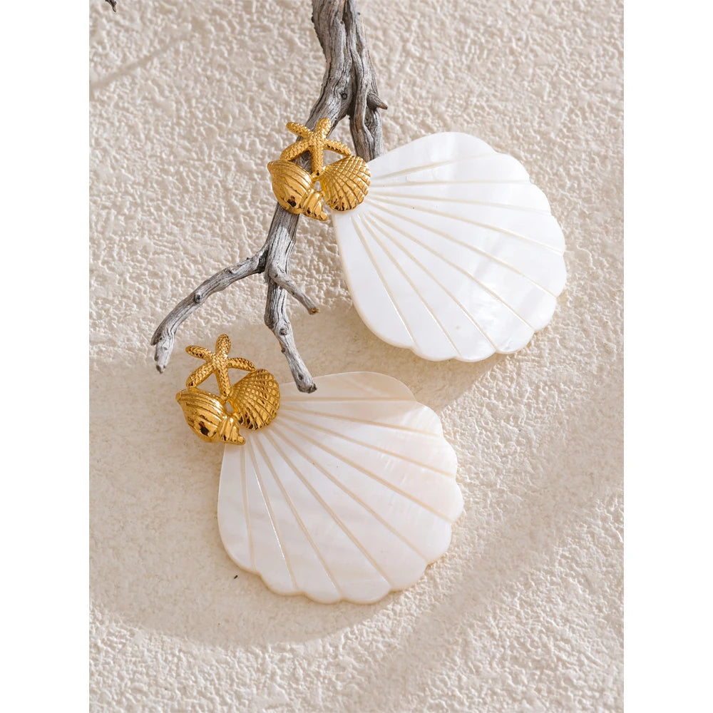 Brinco Pendente Estrela-do-Mar com Concha