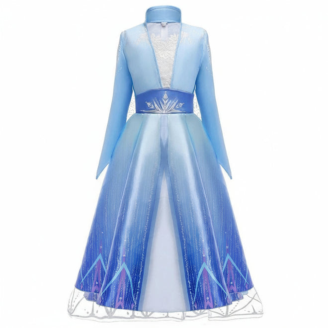 Vestido Feminino Infantil Elsa Frozen Para Meninas de 3-10 anos