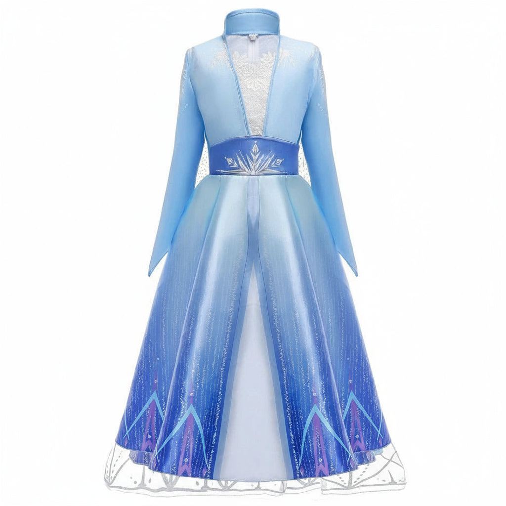 Vestido Feminino Infantil Elsa Frozen Para Meninas de 3-10 anos