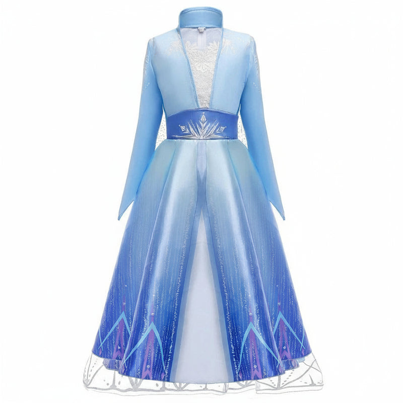 Vestido Feminino Infantil Elsa Frozen Para Meninas de 3-10 anos