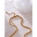 Colar Feminino de Camadas Gota com Contas decorativas em Aço Inoxidável