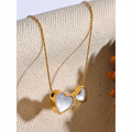 Yhpup Chic Stainless Steel Natural Shell Heart Pendant Necklace for Women Gold Color Romantic Charm Jewelry Bijoux Femme New