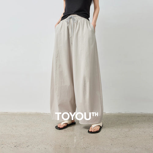 Calça Wide Leg Feminina Texturizada com Elastano