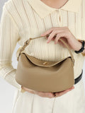 Bolsa pequena feminina de couro legítimo minimalista transversal de ombro
