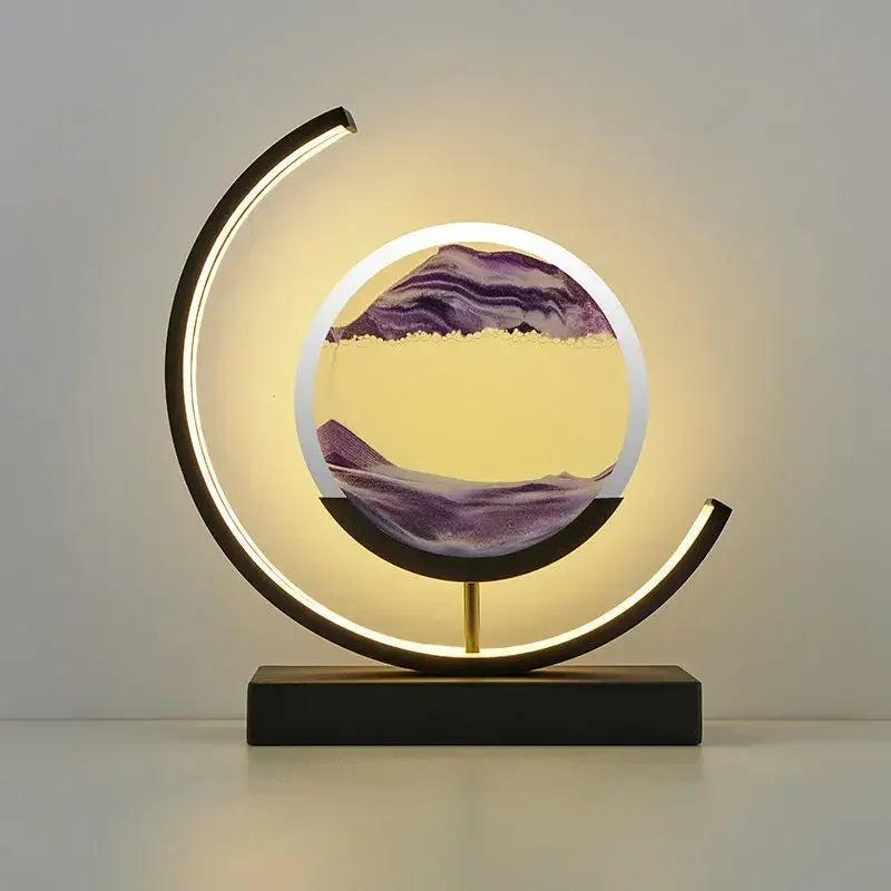Luminária Home Art Decorativa LED Mountains Preto | Delamantina Black Base-Purple