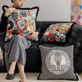 All-Seeing Eye Cosy Throw Cushion Cover Retro Boho Big Yellow Pupil Celestial Alchemy Cosmic Symbol Pillow Case Velvet Home Deco