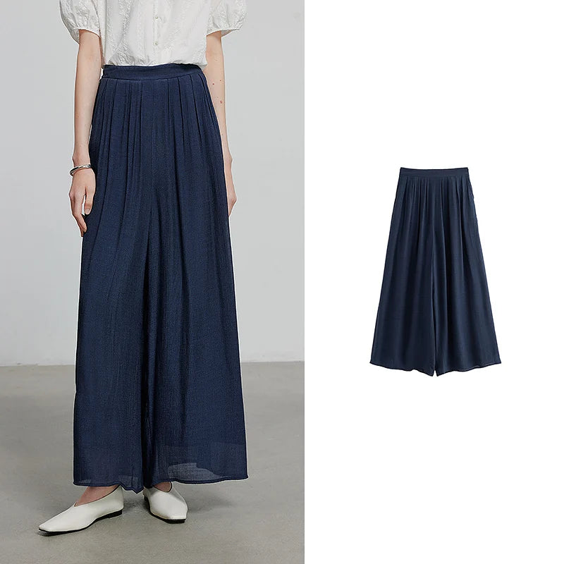 Calça Pantalona Feminina Estampada com Cós Elástico