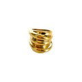 Anel Espiral Irregular Minimalista em Aço Inoxidável