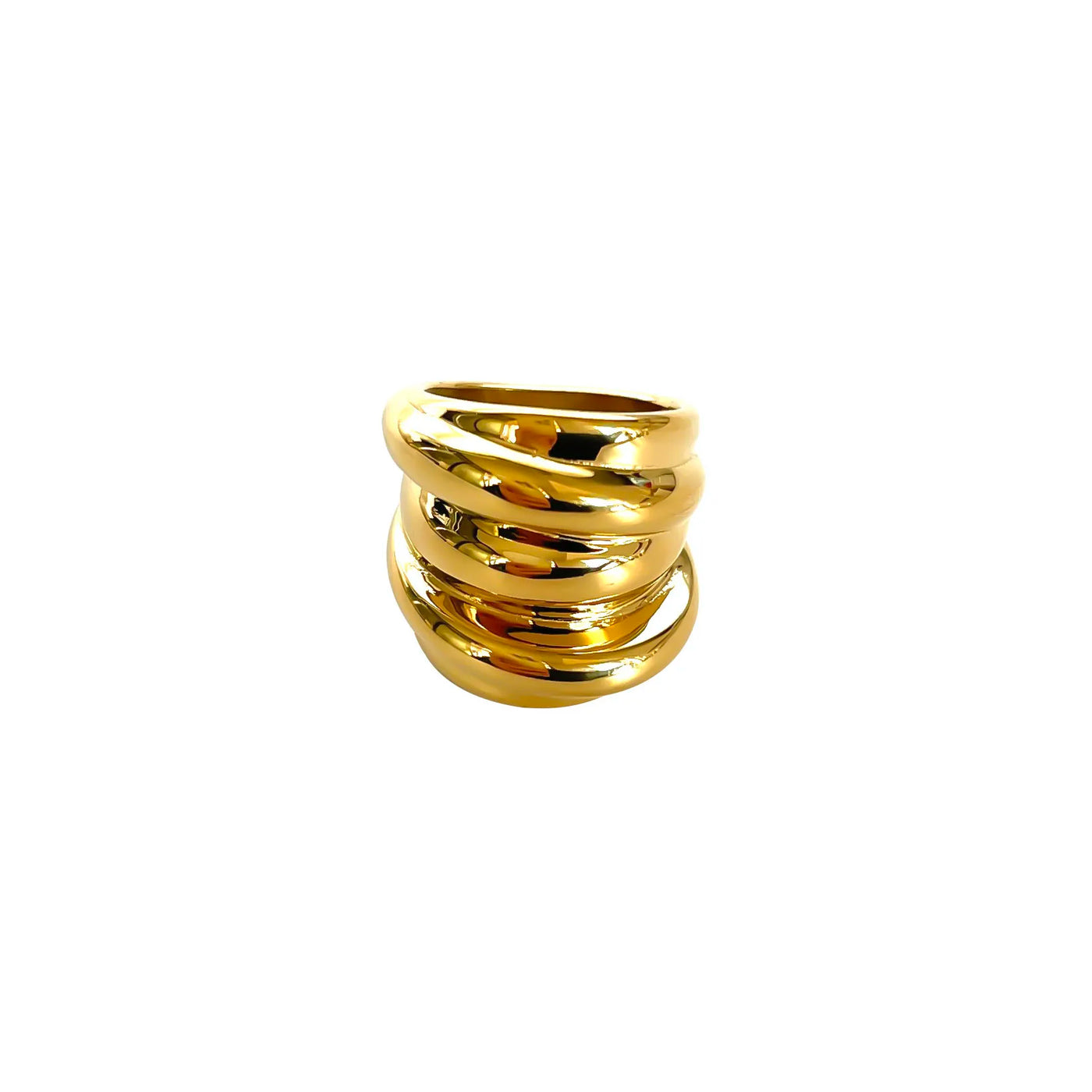 Anel Espiral Irregular Minimalista em Aço Inoxidável
