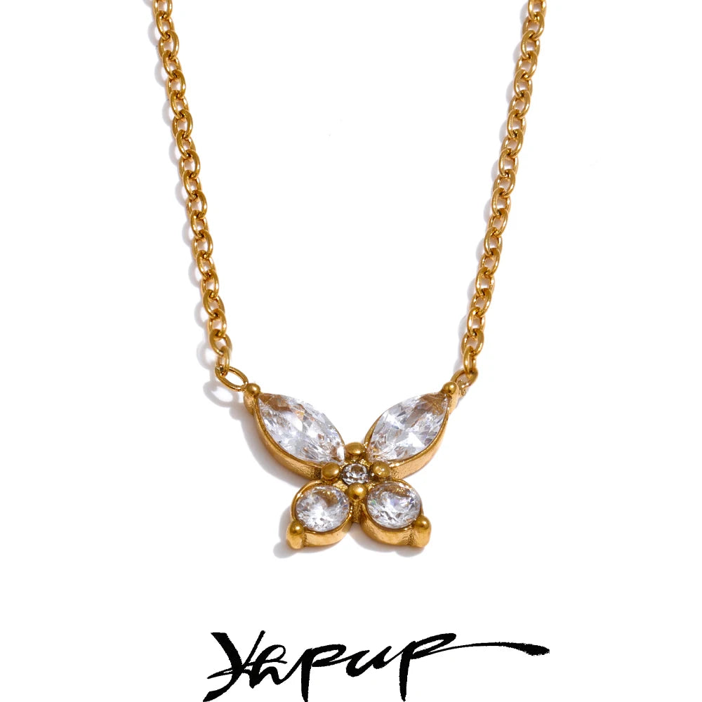 Colar Feminino Gota com Zircônia em Aço Inoxidável 11