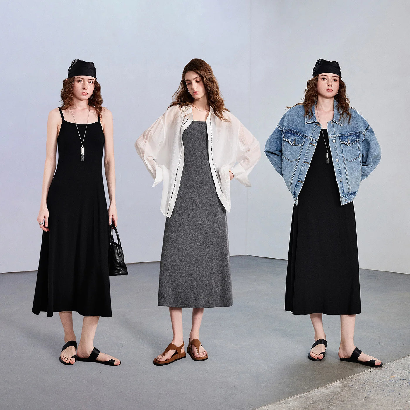 Vestido Longo de Malha com Modelagem Ajustada