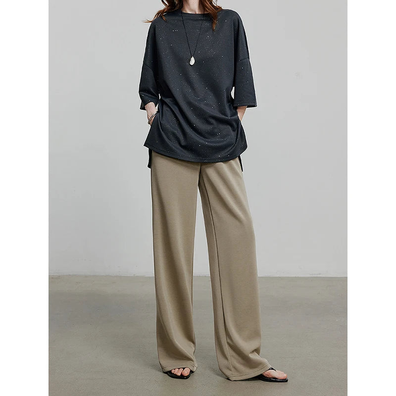Calça Pantalona Feminina de Modal com Cós Elástico