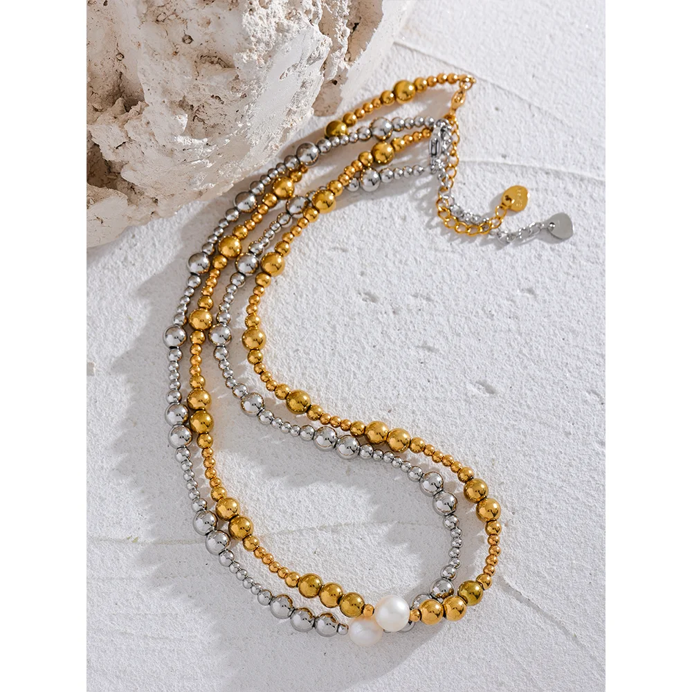 Colar Feminino Gota com Pérola em Aço Inoxidável 10
