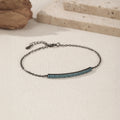 MODIAN 925 Sterling Silver Retro Synthetic Turquoise Bracelet Punk Black Simple Link Chain Bracelets For Women Fine Jewelry