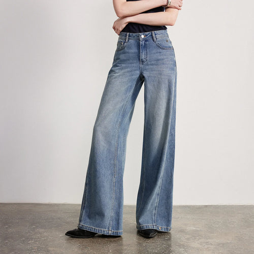 Calça Jeans Feminina Barrel com Acetato