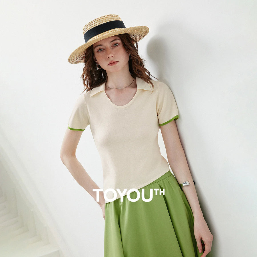 Blusa Feminina de Liocel Assimétrica com Decote U