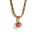 Colar Feminino Redondo com Zircônia em Aço Inoxidável Rosé