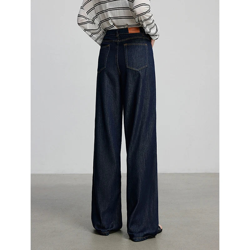 Calça Jeans Feminina Reta com Algodão e Acetato