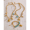Conjunto Colar e Pulseira Estrela em Aço Inoxidável