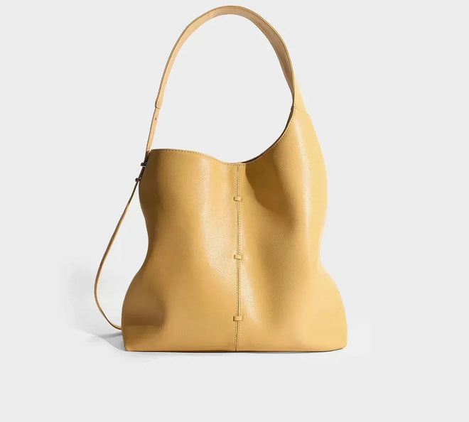 Bolsa feminina de couro legítimo grande capacidade ombro e sacola luxo