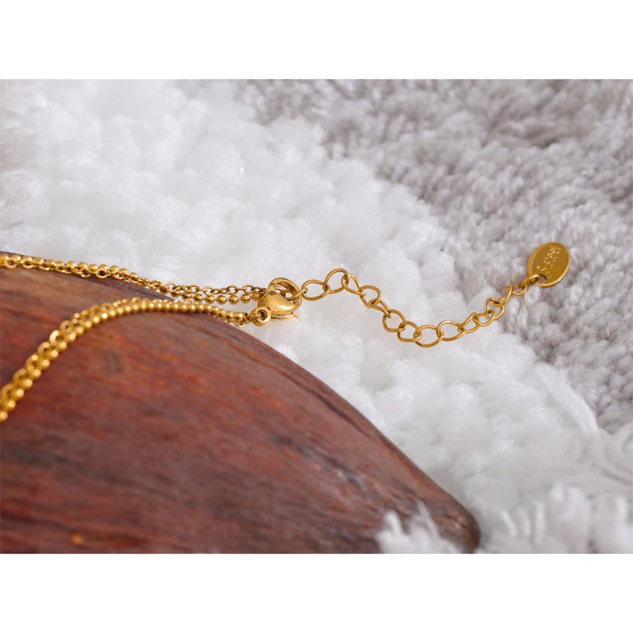 Colar Feminino de Camadas Quadrado em Aço Inoxidável