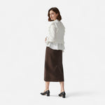 Saia Feminina Elegante de Veludo Cotelê