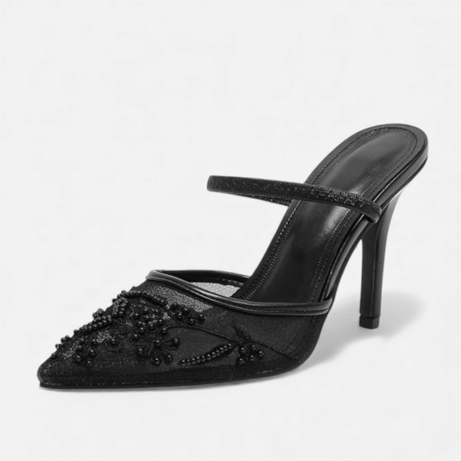 Saltos Designer de Malha Bordada para Mulheres