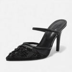 Saltos Designer de Malha Bordada para Mulheres