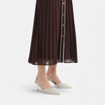 Saltos Designer de Malha Bordada para Mulheres