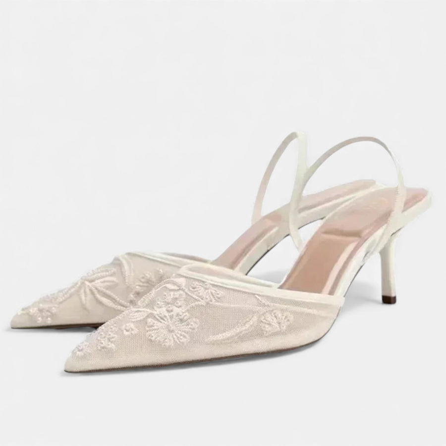 Saltos Designer de Malha Bordada para Mulheres