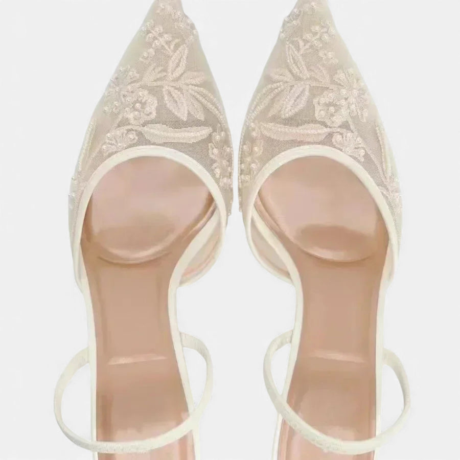 Saltos Designer de Malha Bordada para Mulheres