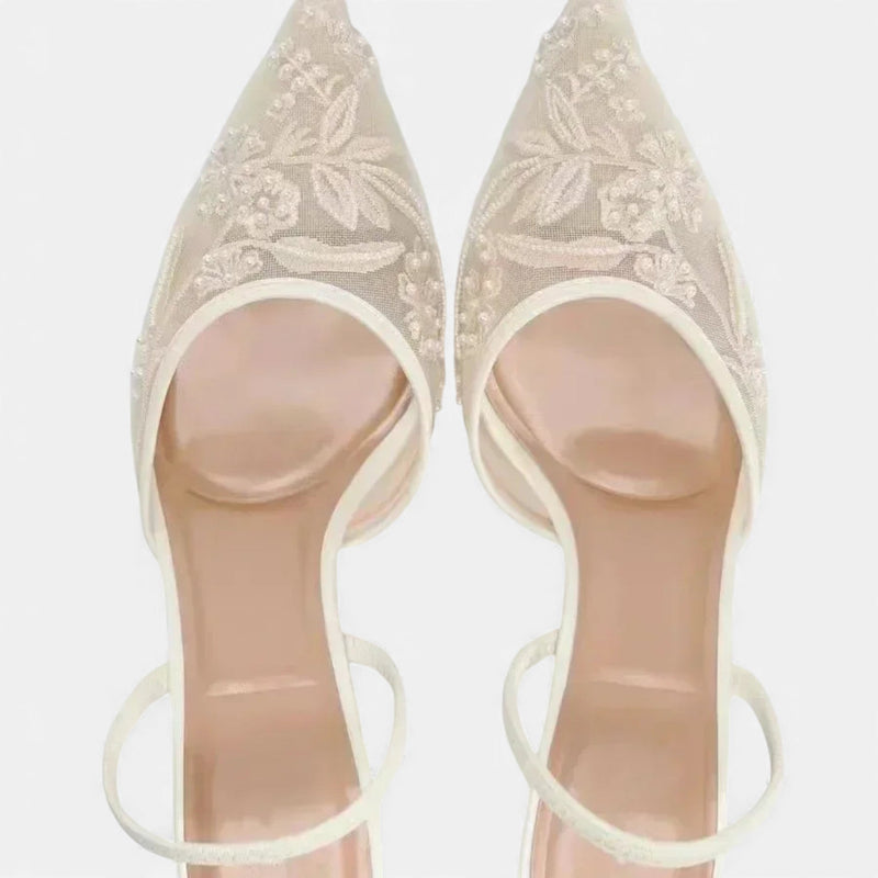 Saltos Designer de Malha Bordada para Mulheres