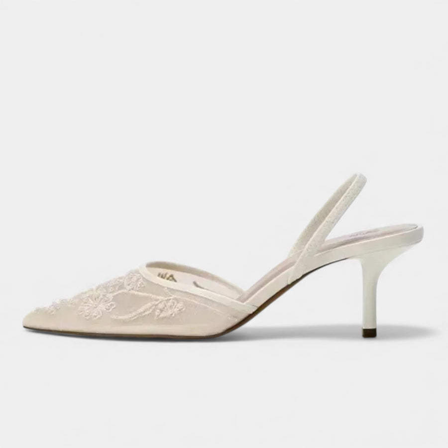 Saltos Designer de Malha Bordada para Mulheres