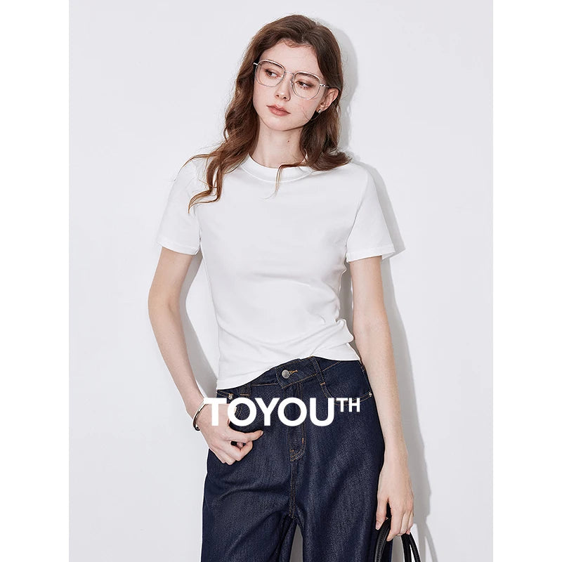 Camiseta Feminina Cropped Slim de Liocel Branca