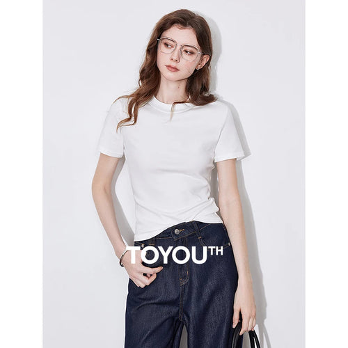 Camiseta Feminina Cropped Slim de Liocel Branca