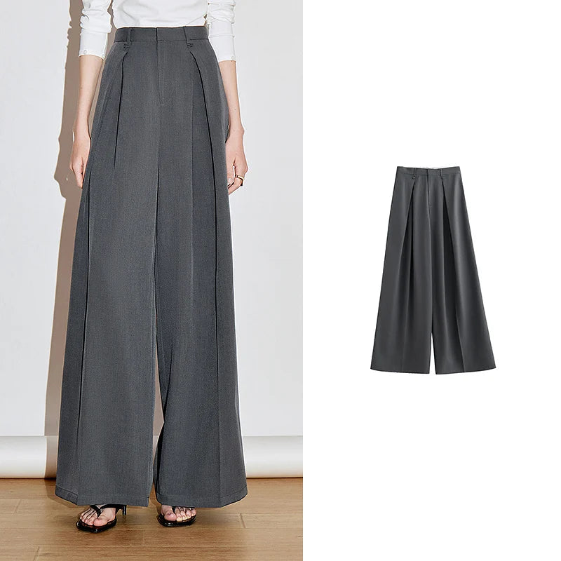 Calça Alfaiataria Feminina Wide Leg com Pregas
