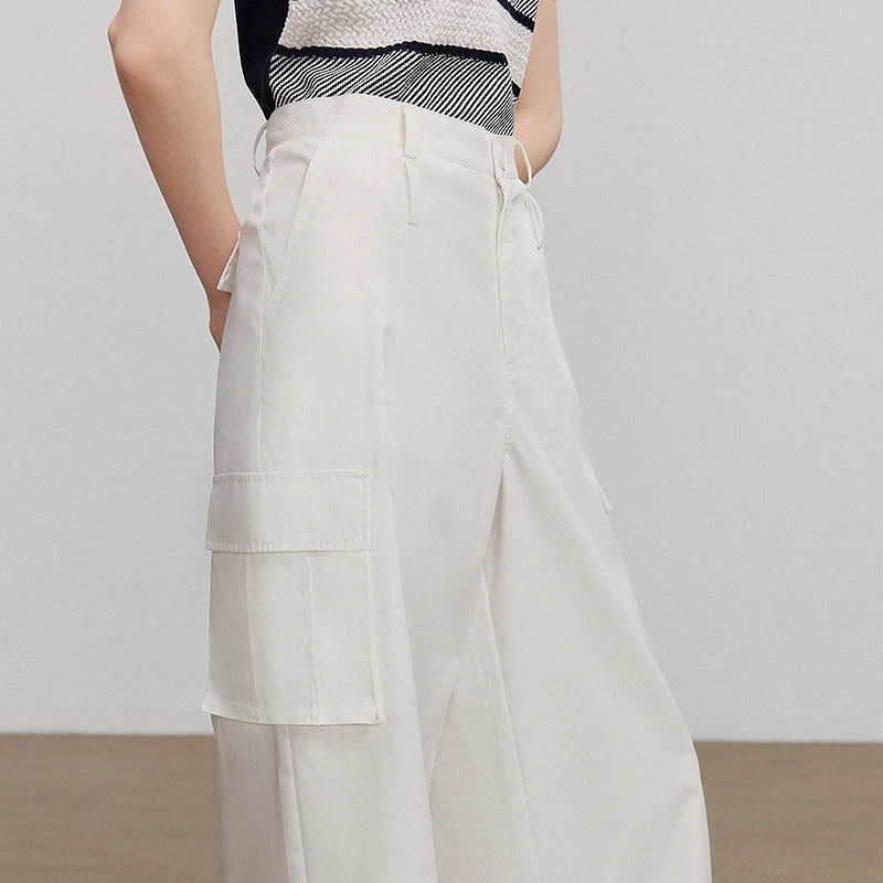 Calça Wide Leg Feminina de Algodão e Liocel