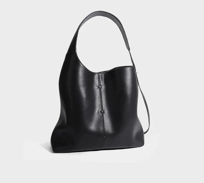 Bolsa feminina de couro legítimo grande capacidade ombro e sacola luxo