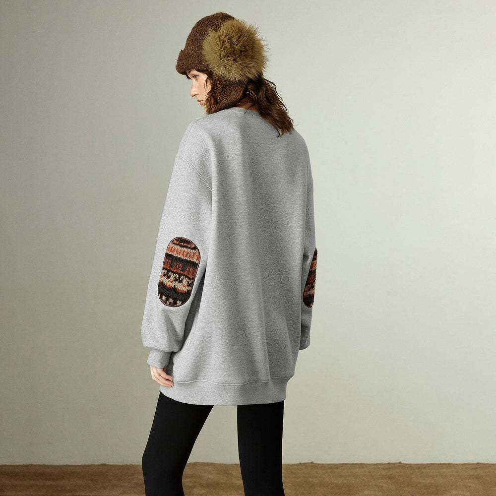 Moletom Feminino Forrado com Aplique Fair Isle