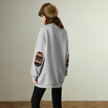Moletom Feminino Forrado com Aplique Fair Isle