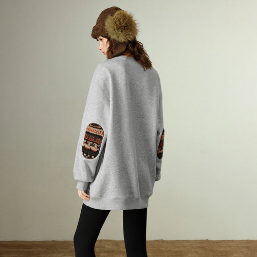 Moletom Feminino Forrado com Aplique Fair Isle