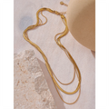 Colar Feminino de Camadas Gota em Aço Inoxidável 6