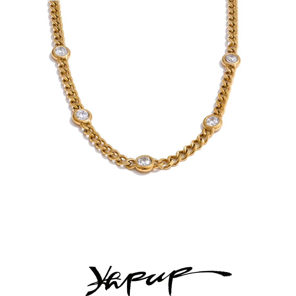 Colar Feminino Gota com Zircônia em Aço 316L