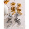 Brinco Pendente Flor Maxi com Franjas