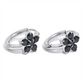 Yhpup Exquisite Cubic Zirconia Stainless Steel Flower Golden Small Daily Hoop Earrings Trendy Women Sweet Jewelry High Quality