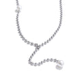 Colar Feminino Redondo com Pérola em Aço Inoxidável 6 YH1971A Platinum