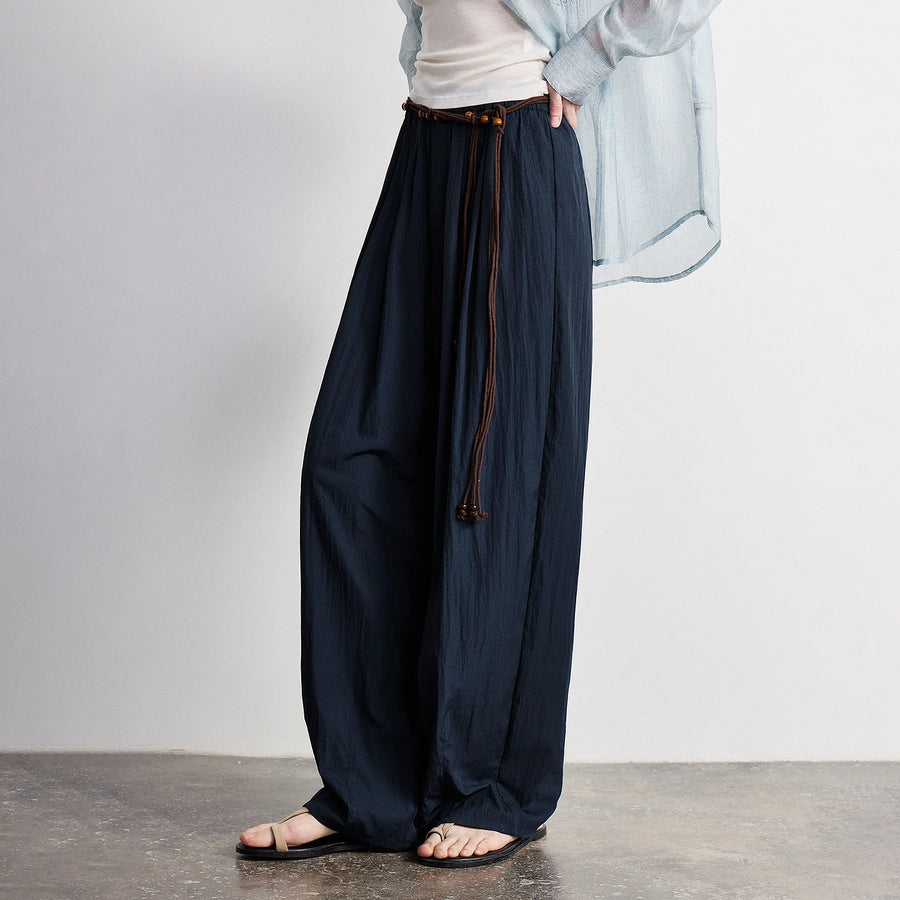 Calça Barrel Feminina Texturizada Wide Leg