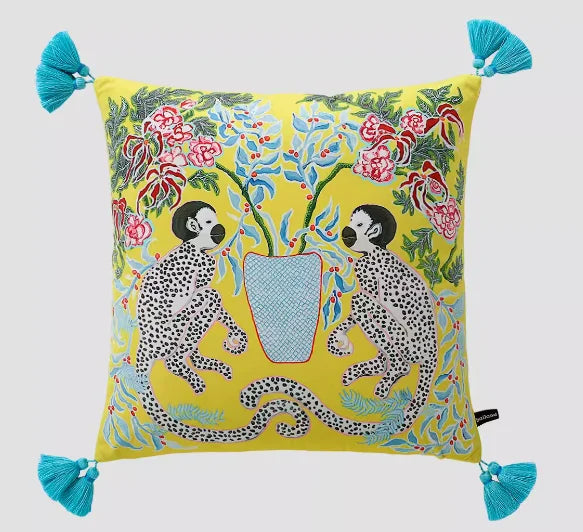 All-Seeing Eye Cosy Throw Cushion Cover Retro Boho Big Yellow Pupil Celestial Alchemy Cosmic Symbol Pillow Case Velvet Home Deco